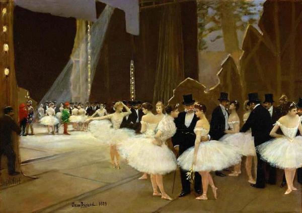 In The Wings At The Opera House by Jean Georges Beraud