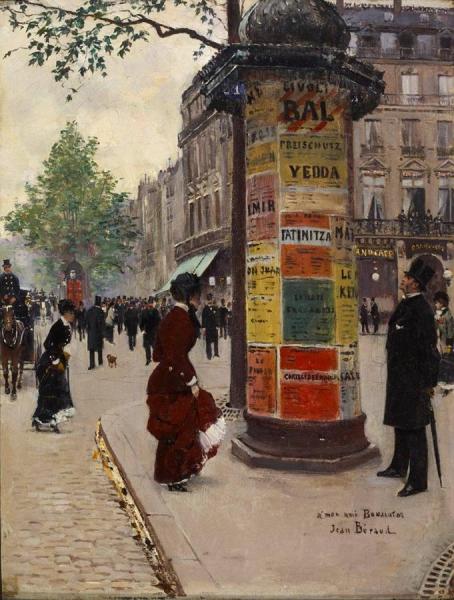 La Colonne Morris by Jean Georges Beraud