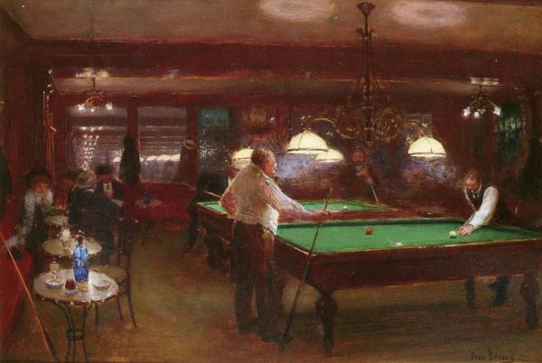 La Partie De Billard by Jean Georges Beraud
