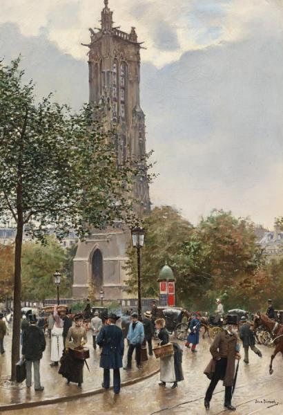 La Tour Saint Jacques by Jean Georges Beraud Oil Painting Reproductions