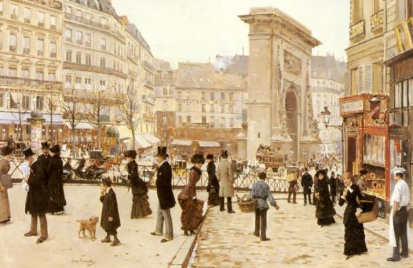 Le Boulevard Saint Denis, Paris by Jean Georges Beraud