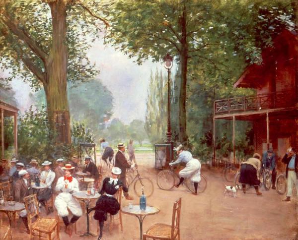 Le Chalet Du Cycle Au Bois De Boulogne by Jean Georges Beraud
