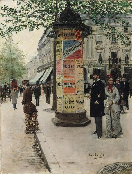 M. Et Mme Galin Devant Le Jockey Club by Jean Georges Beraud Oil Painting Reproductions