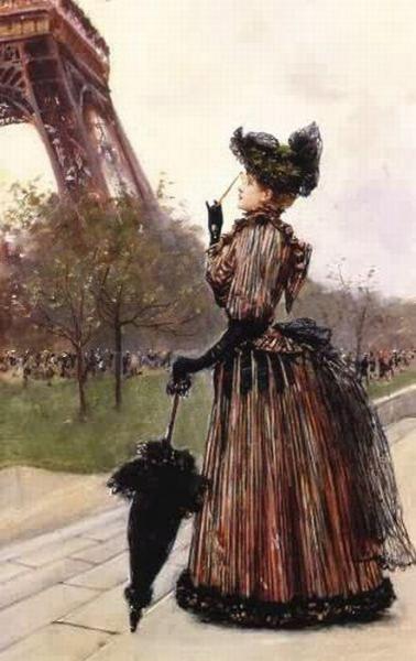 Near The Eiffel Tower by Jean Georges Beraud Oil Painting Reproductions