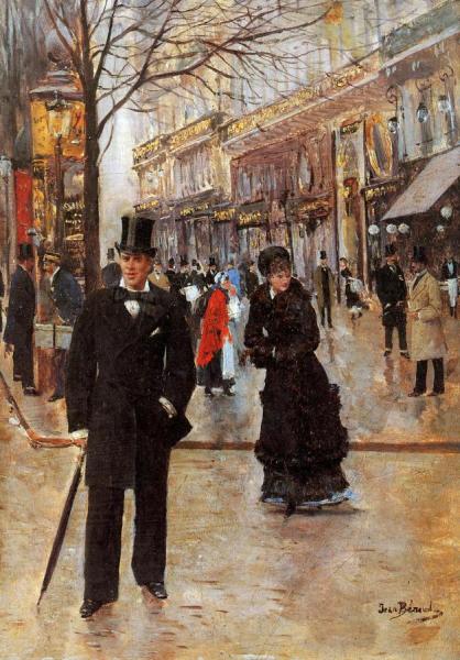On The Boulevard by Jean Georges Beraud