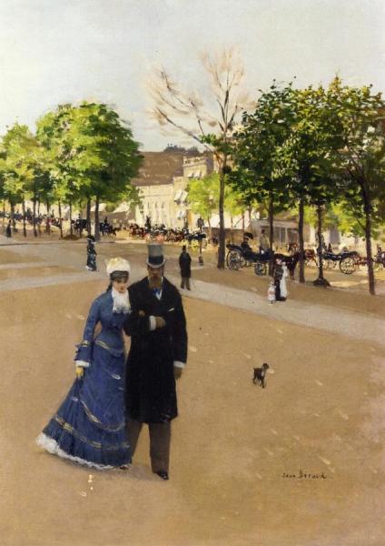 Parisian Street Scene by Jean Georges Beraud