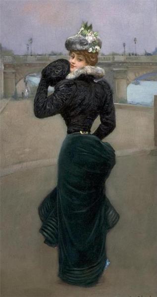 Promenade Sur Les Quais by Jean Georges Beraud