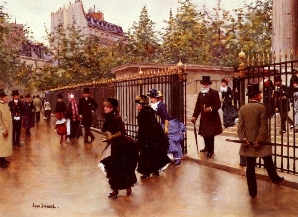 Sortant De La Madeleine, Paris by Jean Georges Beraud