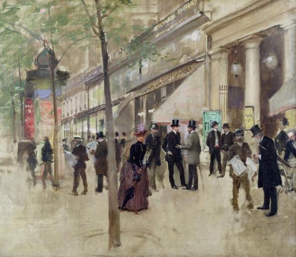 The Boulevard Montmartre And The Theatre Des Varietes by Jean Georges Beraud