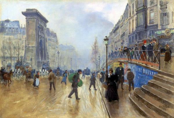 The Boulevard Saint-denis In Paris by Jean Georges Beraud Oil Painting Reproductions