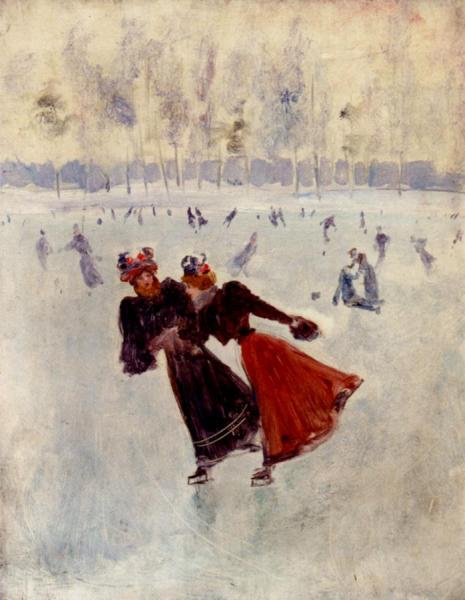 Women Skating by Jean Georges Beraud