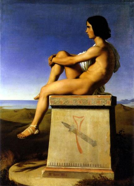 Polytès, Fils De Priam, Observant Les Mouvements Des Grecs Vers Troie by Jean Hippolyte Flandrin Oil Painting Reproductions