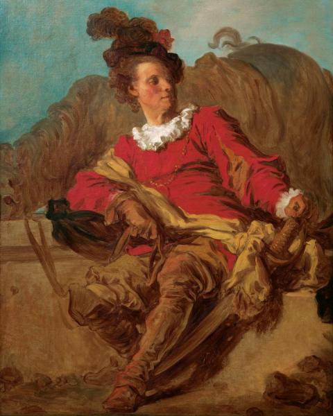 Jean-claude Richard, Abbot Of Saint-non, Dressed 'a L'espagnole' by Jean Honore Fragonard