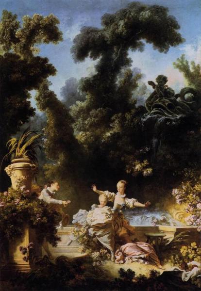 The Progress Of Love, The Pursuit by Jean Honore Fragonard
