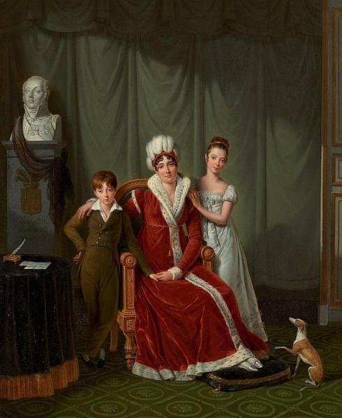 Portrait Of General Baudet's Wife And Her Two Children by Jean-jacques Lagrenée Oil Painting Reproductions