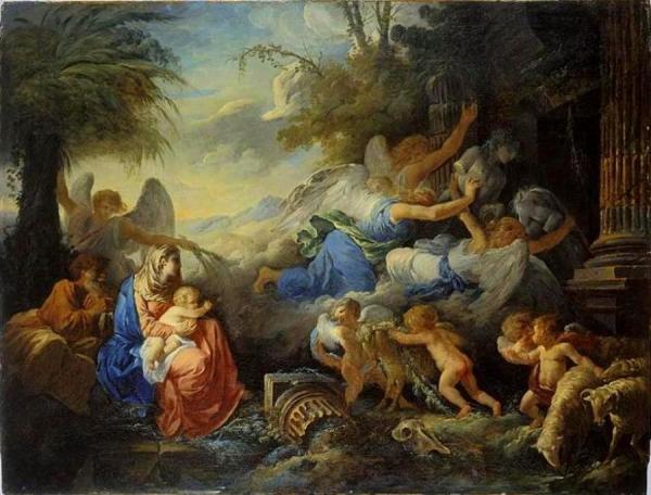 Jean-jacques Lagrenée The Fall Of Idols And The Rest During The Flight Into Egypt