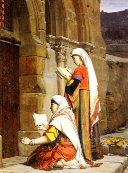 Chrétiennes Au Tombeau De La Vierge, Jerusalem by Jean Jules Antoine Lecomte Du Nouy
