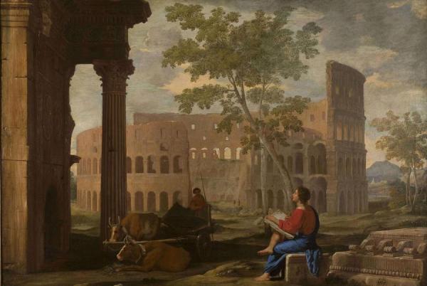 The Colosseum, With An Artist Sketching by Jean Lemaire