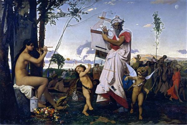 Anacreon, Bacchus, And Amor by Jean-léon Gérôme