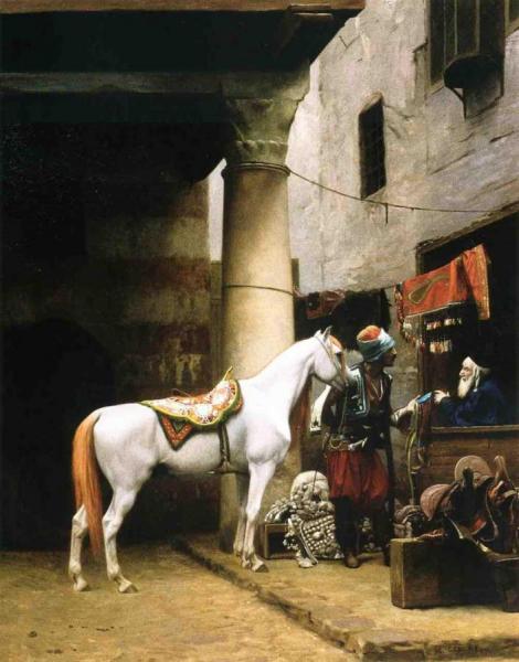 Arab Purchasing A Bridle by Jean-léon Gérôme