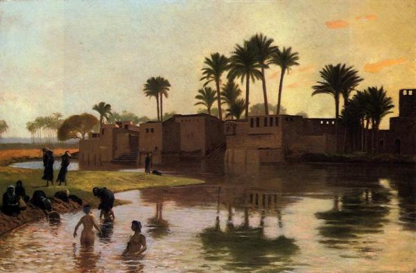 Bathers By The Edge Of A River by Jean-léon Gérôme