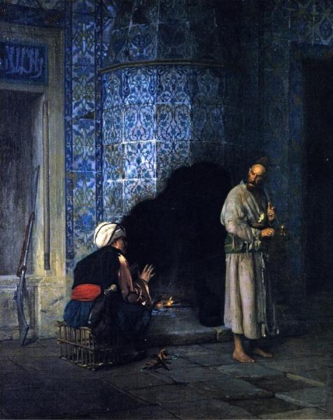 Conversation By The Fire by Jean-léon Gérôme