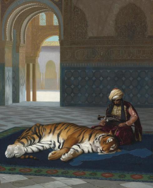 Le Tigre Et Le Gardien by Jean-léon Gérôme
