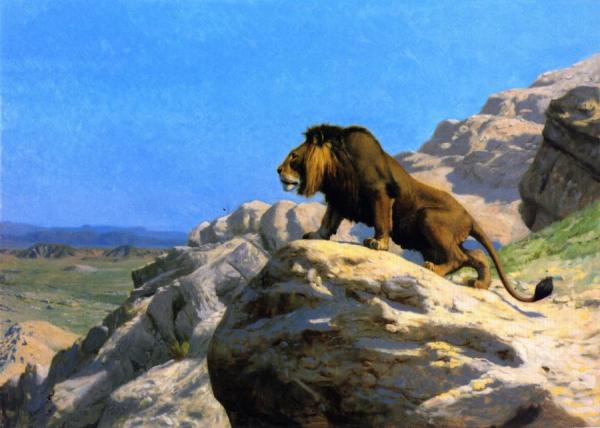 Lion On The Watch by Jean-léon Gérôme
