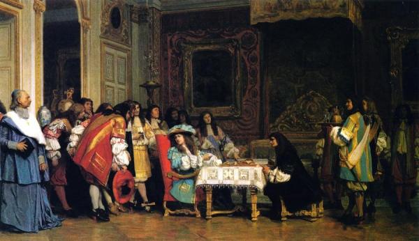 Louis Xiv And Moliere by Jean-léon Gérôme