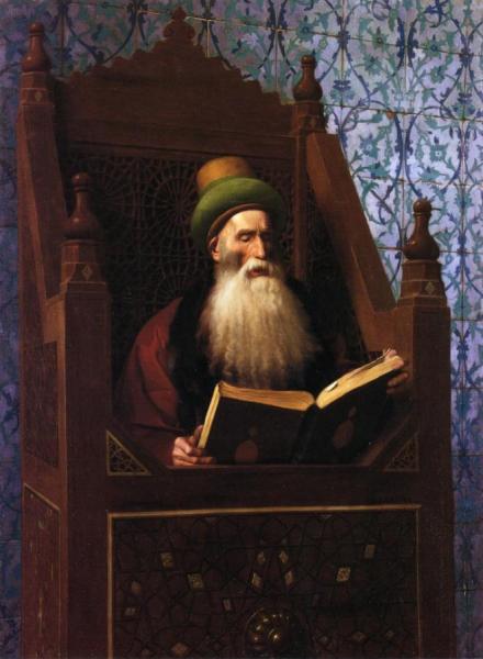 Mufti Reading In His Prayer Stool by Jean-léon Gérôme