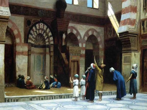 Prayer In The Mosque Of Caid Bey, In Cairo by Jean-léon Gérôme