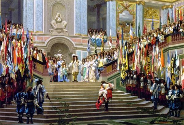 The Reception For Duc De Condé At Versailles by Jean-léon Gérôme