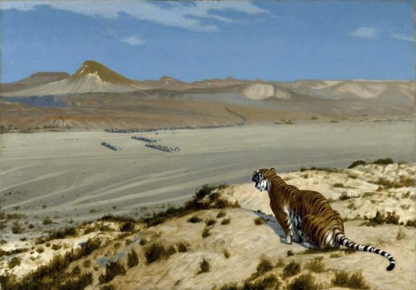 Tiger On The Watch by Jean-léon Gérôme