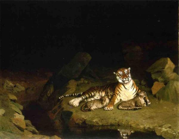 Tigress And Her Cubs by Jean-léon Gérôme
