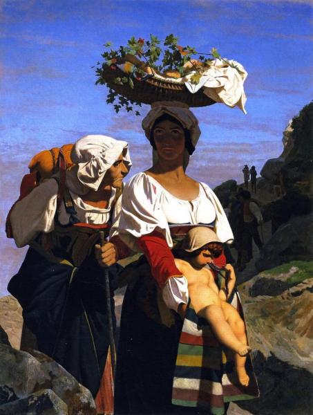 Two Italian Peasant Women And An Infant by Jean-léon Gérôme