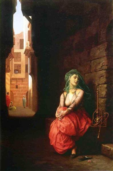 Young Arab Woman With Waterpipe by Jean-léon Gérôme