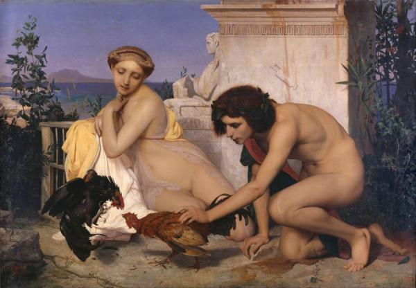 Young Greeks Attending A Cock Fight by Jean-léon Gérôme