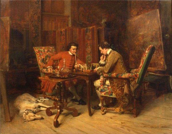 Chess Players by Jean Louis Ernest Meissonier Oil Painting Reproductions