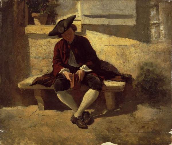 Young Man With A Book by Jean Louis Ernest Meissonier