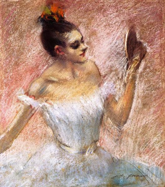 Dancer With A Mirror by Jean-louis Forain