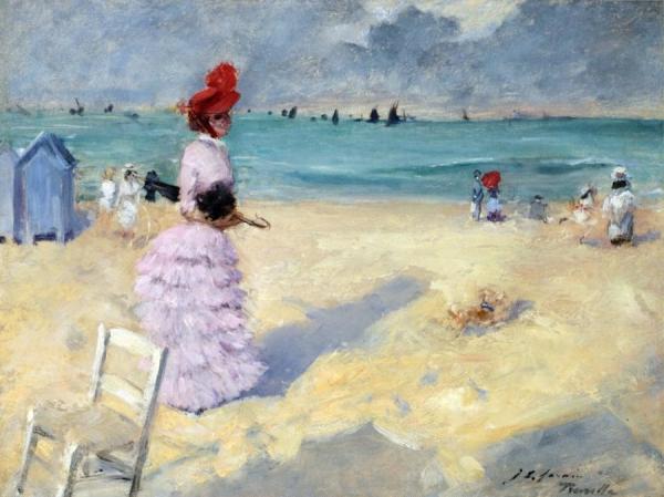 The Beach At Trouville by Jean-louis Forain