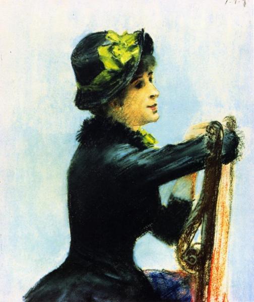 Young Woman With A Hat by Jean-louis Forain