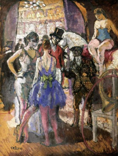 Backstage At The Circus by Jean Louis Marcel Cosson Oil Painting Reproductions