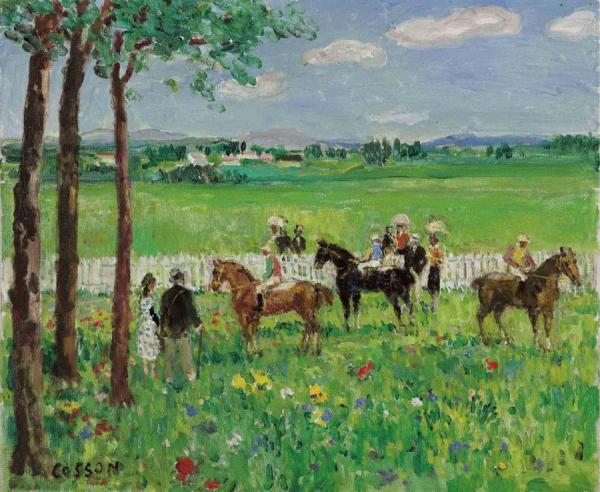 Le Paddock Champ De Course by Jean Louis Marcel Cosson