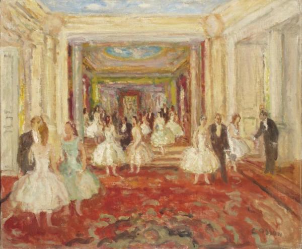 The Foyer Of The Opera by Jean Louis Marcel Cosson Oil Painting Reproductions