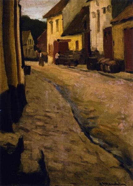 European Street Scene by Jean Mannheim Oil Painting Reproductions