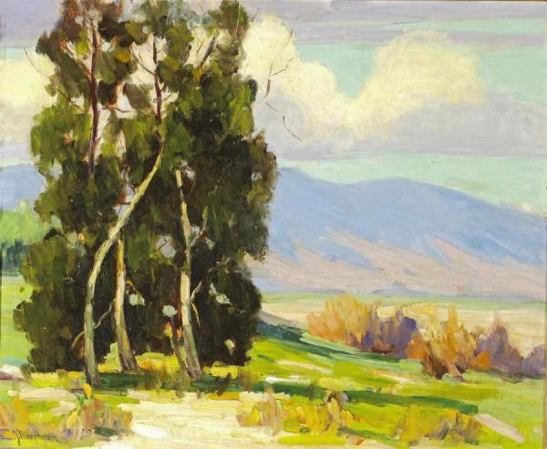 Luminous Afternoon With Eucalyptus Grove by Jean Mannheim