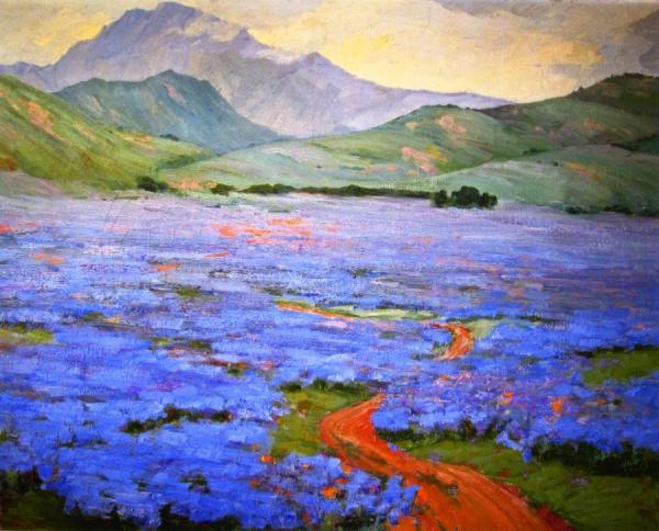 Lupine On The Grapevine by Jean Mannheim