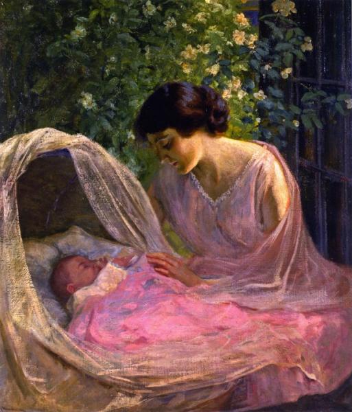 Mother Love by Jean Mannheim Oil Painting Reproductions