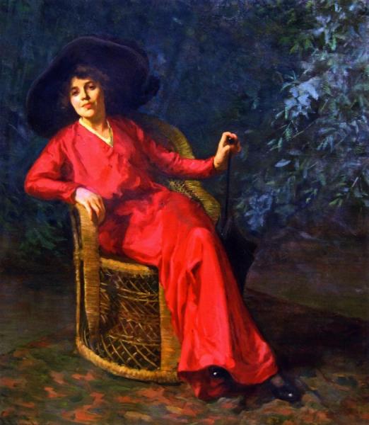 Portrait In Red by Jean Mannheim